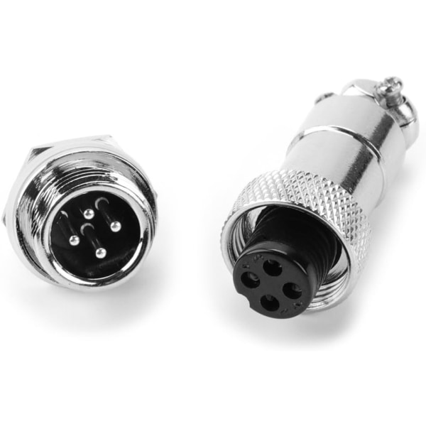5 stk. GX12 4-polet Aviation-stik af metal