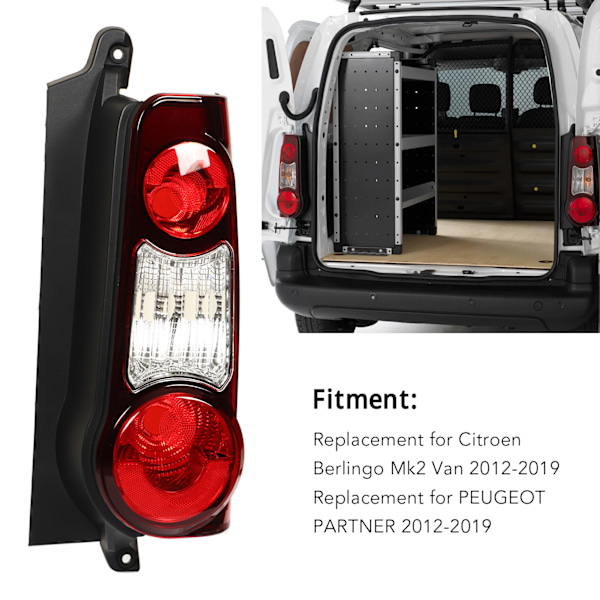 Høyre baklykt 9677205480 Bakre bremse- og blinklyslampe erstatning for Citroen Berlingo Mk2 Van