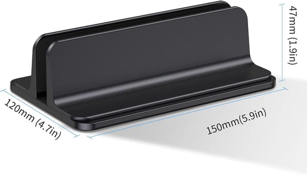 Svart - Vertikalt laptopstativ, justerbart aluminiumstativ for Mac