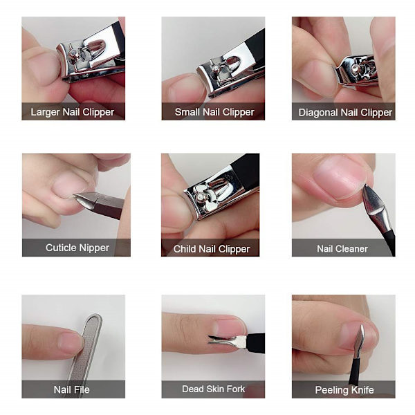 Manikyrset Professionell Nagelklippare Kit Pedikyrvård