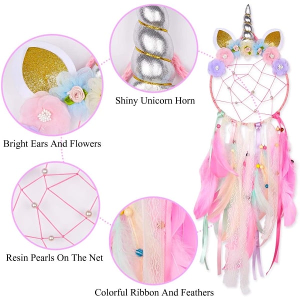 Drömfångare för barn Enhörning Handgjord Enhörning Form Dröm Ca