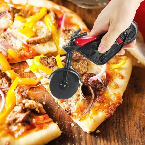 GuDoQi Pizzaskærer Motorcykel, Kreativ Rustfrit Stål Pizzaroller