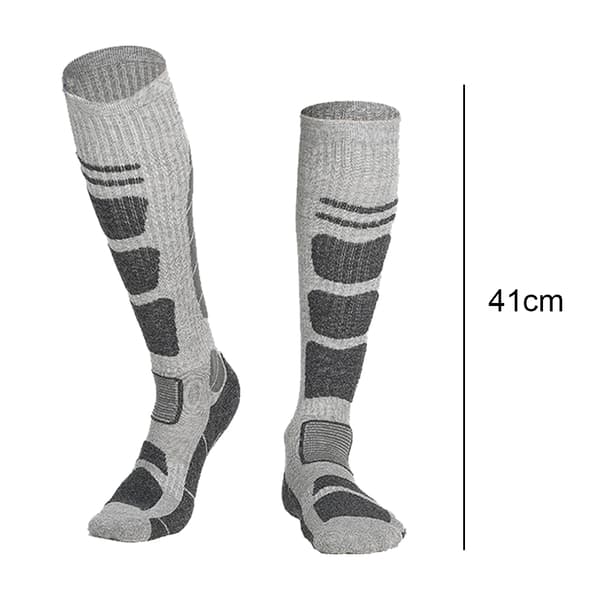 Skidstrumpor över knäet för män och kvinnor Light Grey Dark Grey L