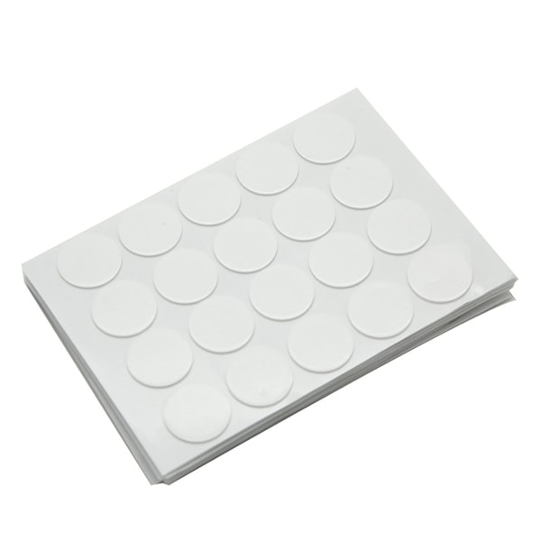60 st ljusstickers 20 mm värmebeständig dubbelsidig skumlim fasta klistermärken vit
