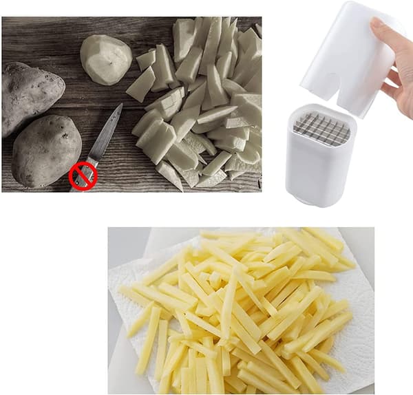 Pommes frites-kutter klassisk design, lett å bruke rustfrie stålblader rask grønnsakskutter for kjøkken