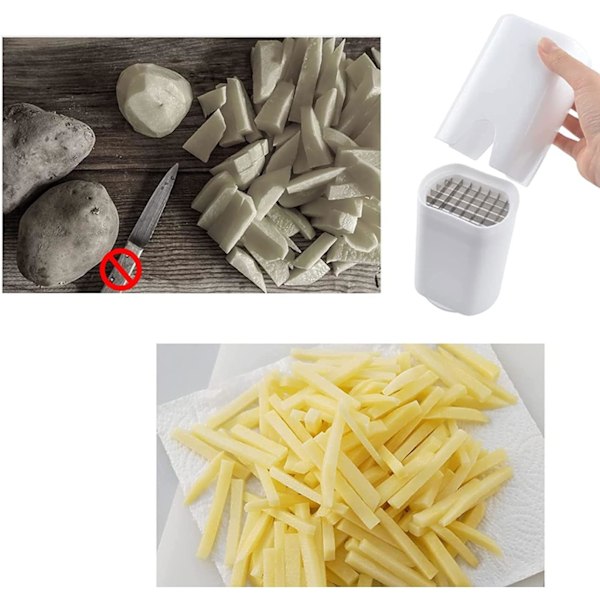 Pommes Frites Skärare för Kreativ Användning, Kompakt Grönsakstärnare med Rostfria Blad för Köket