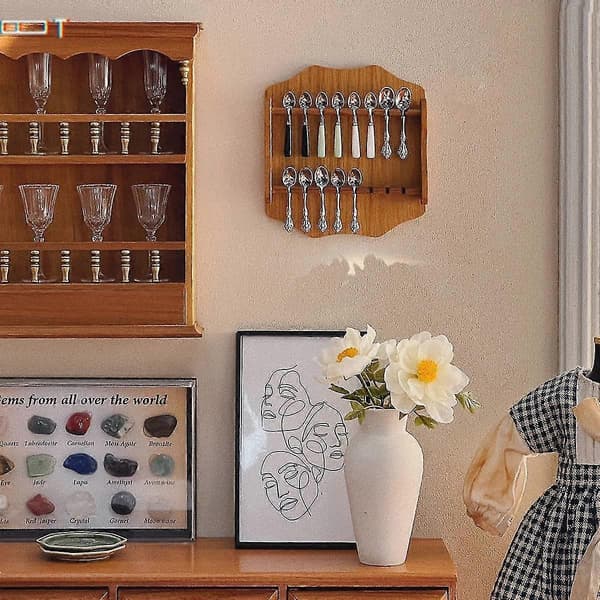1/6 Møbel Tilbehør Mini Service Display Stand/service Væg Ramme Dukkehus Dekorer B