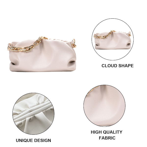 Naisten Ketjukassi Pilvi Muotoinen Dumpling-Clutch-Lompakko Pliseerattu Olkalaukku Ketjukassi