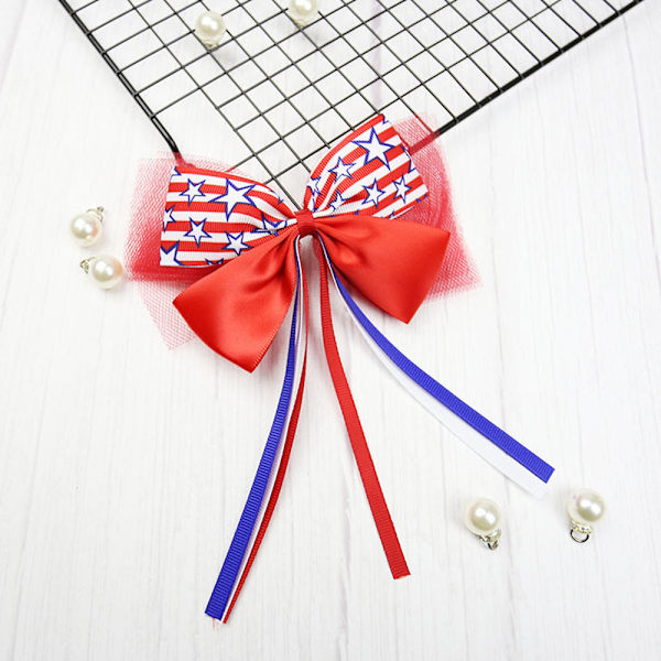 4 st 4 juli USA flag glitter cheer hårspännen