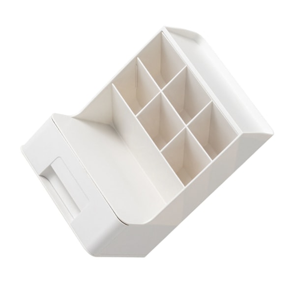 Skrivebords Opbevaringsboks Multirum Blyant Diverse Holder med Skuffe Plastik Kontorartikler Organizer Hvid Skuffe