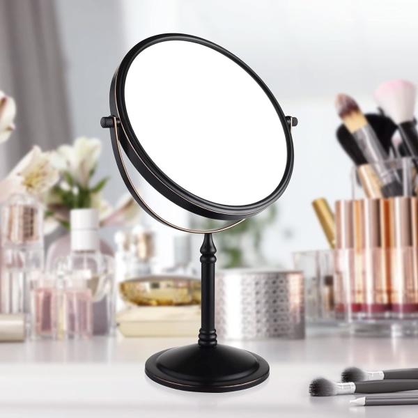 Fritstående Bordmakeup Spejl 8 Tommer Dobbeltsidet 1x 3 X M