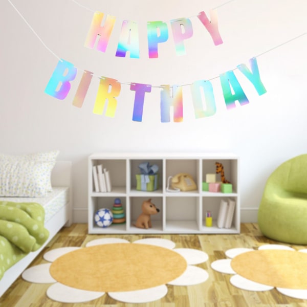Färgglada bokstäver Happy Birthday Banner Batter - Barn
