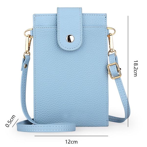 Liten mobiltelefon plånbok väska crossbody för kvinnor läder slim