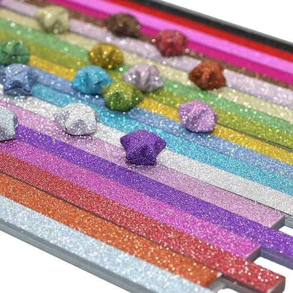 Origami-stjärnor Papperspaket DIY-papper, 360/520 ark, flerfärgad glitterorigami för barns konst- och hantverksprojekt