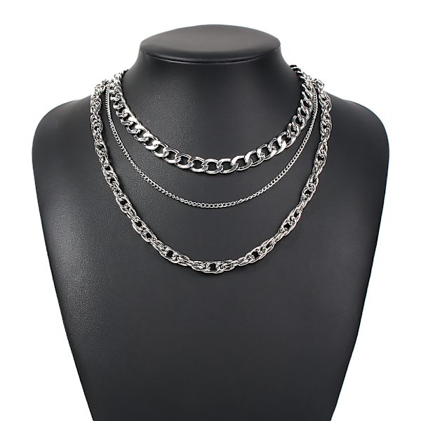 Punk Hip Hop Halsband, Gratis och Casual, Silver