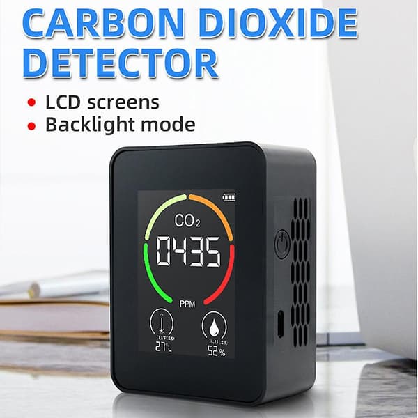 Bärbar Luftkvalitetsdetektor Multifunktionell Digital Koldioxidmätare