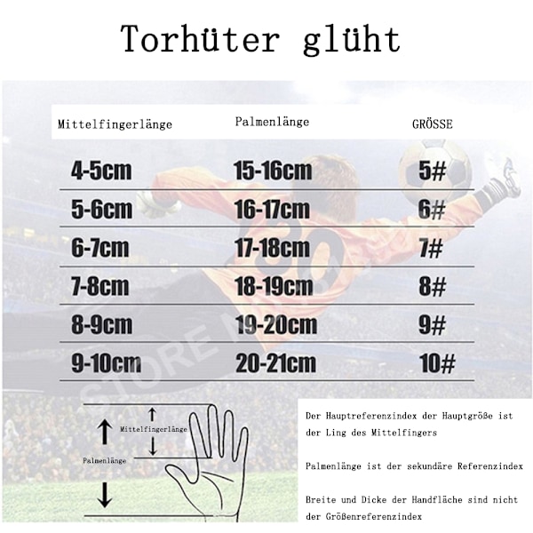 Fodboldmålmandshandsker 6/7/8/9/10 Drenge Børn Voksen Fodboldmålmandsudstyr Sæt