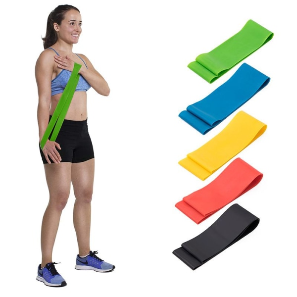 5-pack träningsband, motståndsband, yoga, rehab