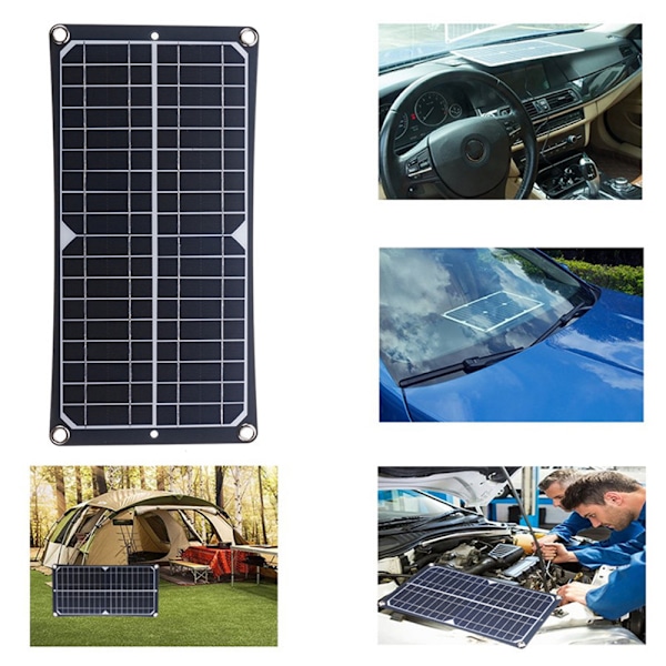 Hög Effektivitet Solcellsladdare, Vattentätt Solpanel Kit för Dina Portabla Strömbehov, 7.5W 12V Laddare med 19% Laddningseffektivitet för