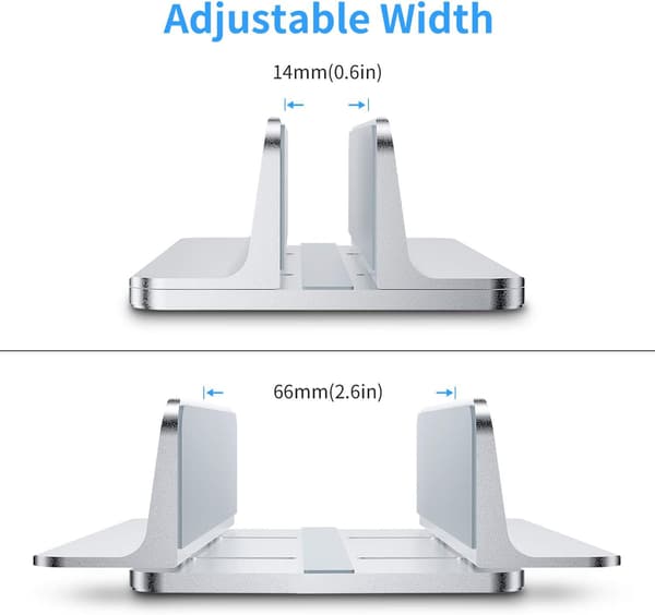 Sølv - Laptop stander, justerbar aluminiumsstander til MacBook Pro