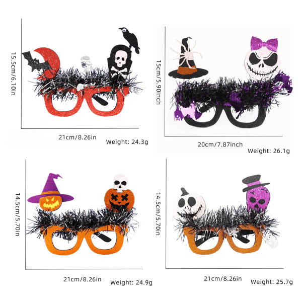 4 Halloween-glasögon - dekorerade glasögon i papper