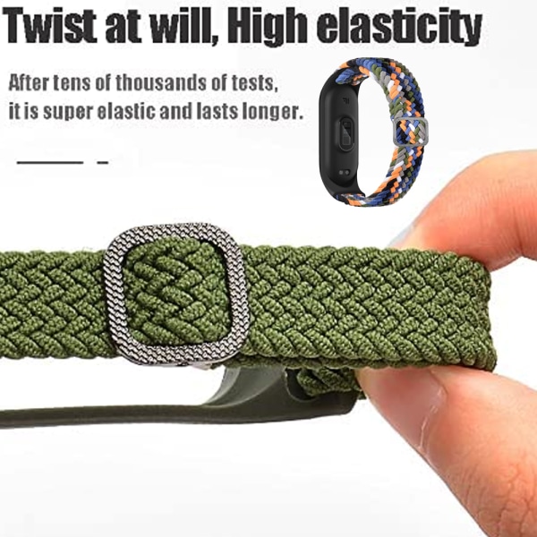 Flettet Solo Loop-rem kompatibel med Xiaomi Mi Wristband