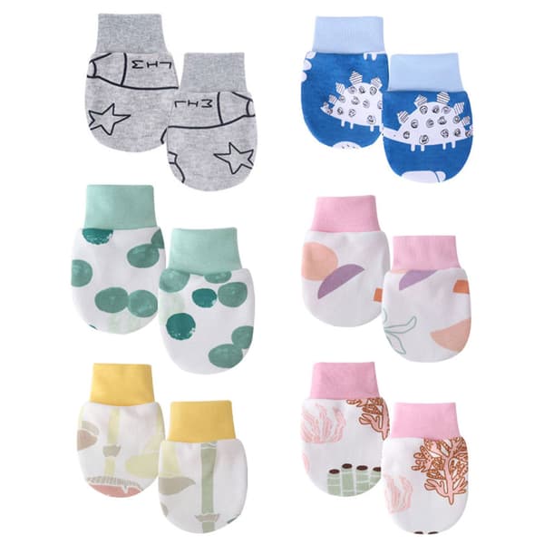 6 par nyfödda vantar Baby Småbarnshandskar Repfria vantar