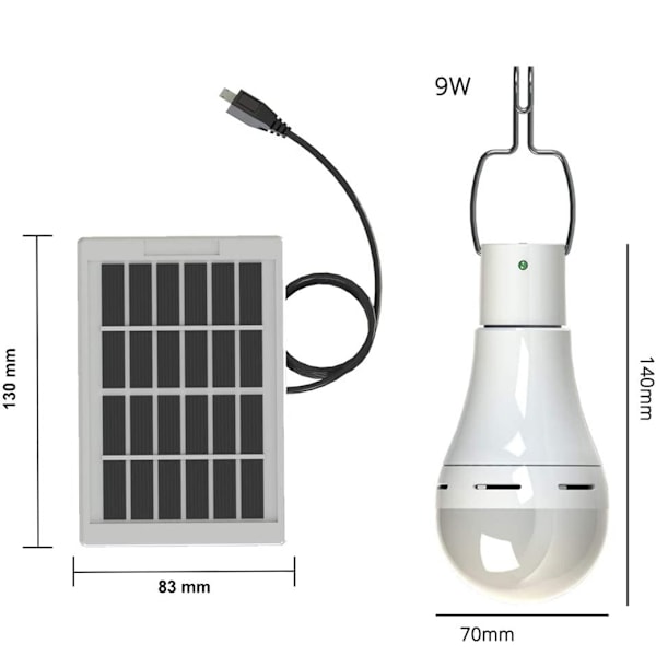 Camping Companion, Uppladdningsbar Lampa med Fjärrkontroll, Mini USB-Port för Strömavbrott (2-pack)