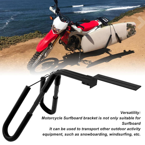 Surfebrett Sykkelstativ Aluminium Legering Vinkeljusterbar Anti-Skli Motorsykkel Surfebrett Stativ Svart