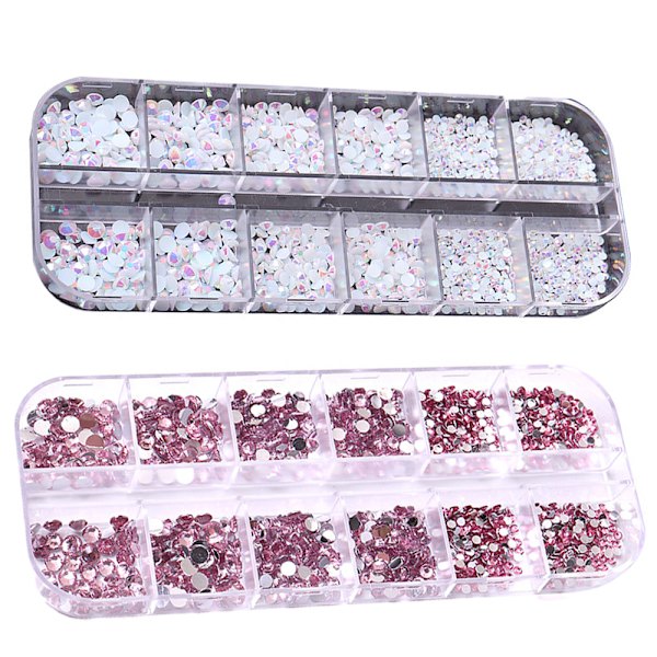 Fladryggede Glas Rhinestones Krystaller til Neglekunst
