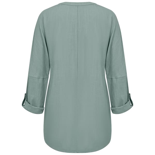 Linen bluse dame bluse tunika V-hals bluse skjorte langærmet skjorte
