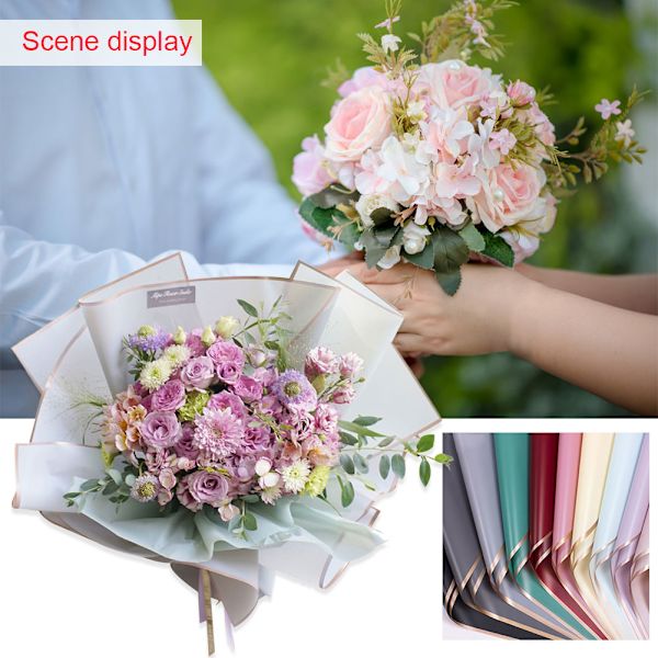 20 ark vattentätt blommigt inslagpapper ark färska blommor bukett presentförpackning inslagpapper ark