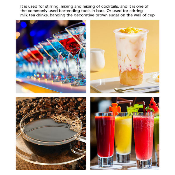 4 stk Rustfritt Stål Cocktail Lagringspinner Kaffe Drikkestirrere Pinner for Restauranter Melketebutikk