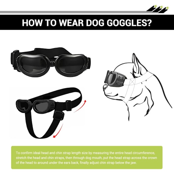 Hjelm og Briller til Hund, Sport Hjelm for Små og Mellomstore Hunder med UV-Beskyttelse, Justerbar Vind- og Snøsikker Hjelm med Briller