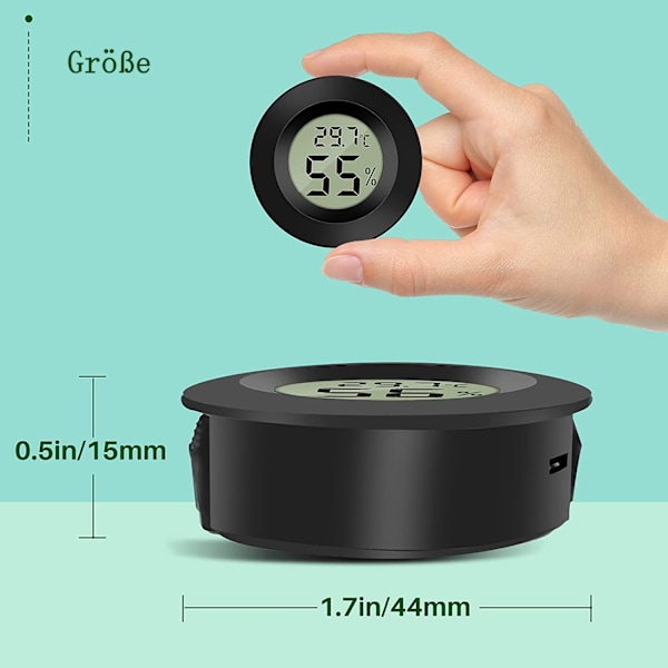 Mini Digital Hygrometer, LCD-skärm med känslig sensor för snabb temperaturkonvertering, portabel termometer för inomhus- och utomhusfuktighet, enkel