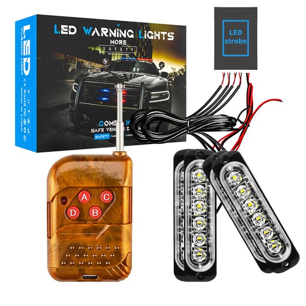 6 LED Bil Stroboskop Bromsljus - 12V-24V Fordonsljusramp - Säkerhet