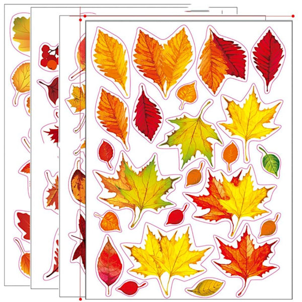 Yumira 18 Bl?tter Ahornbl?tter Fenster Aufkleber, Herbst Fenster