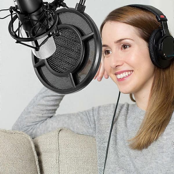 PS-1 Mic Pop Filter Sköld Anti-Spray Nät Dubbellagers Mikrofon Popfilter