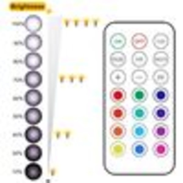 Färgskiftande LED Trådlös Bänkbelysning, Minnesfunktion & Touch Dimbar RGBW Trycklampa För Flera Platser (RGB 16 Färger), Magnetisk