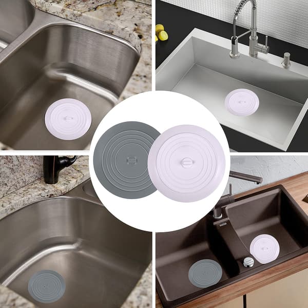 Badkarspropp 4-pack, 15 cm Stor Silikon Avloppsplugg Hårstopp