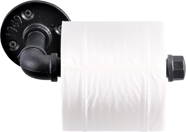 Vintage WC-paperiteline, teollinen design, retro metalliputki seinälle