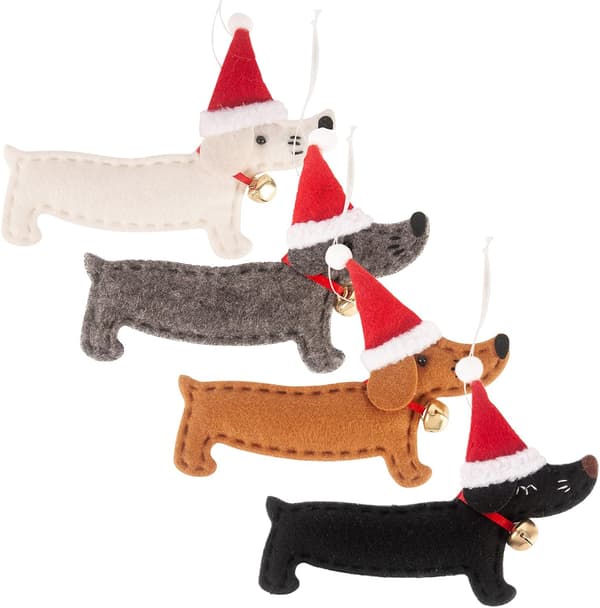 Juletrepynt Dachshund Hundepynt Julepynt Festutstyr 4 Stykker