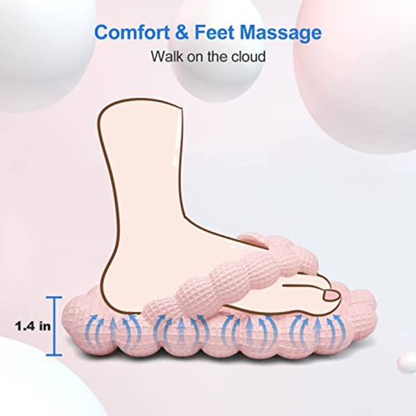 Bubble Slides Flip Flops för kvinnor och män, tjockt vadderade