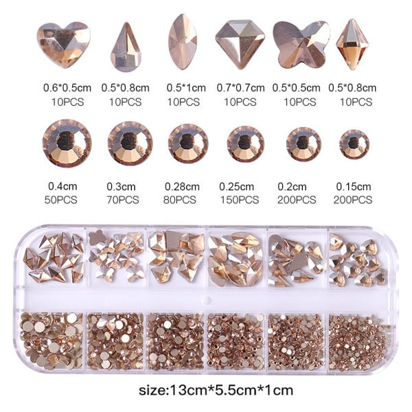Nail Art Crystal Gems Stones Flatback， för hantverk diamantsmycken dekoration Design style 4