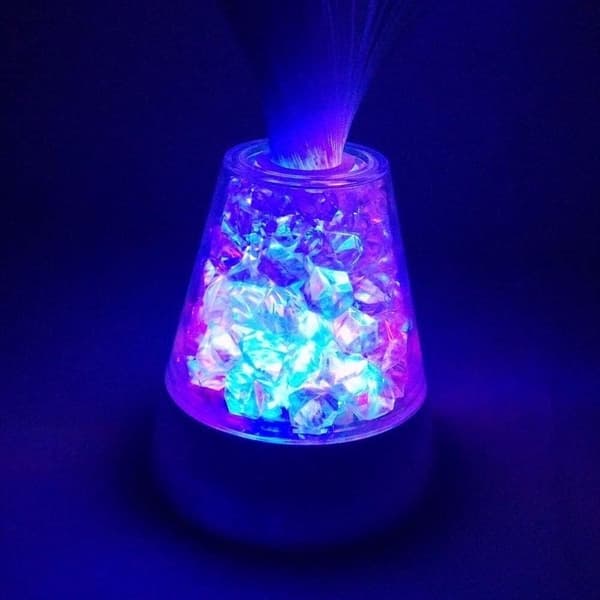 Fiberoptisk Lampe med Farveskiftende LED Lys Glacier Natlampe