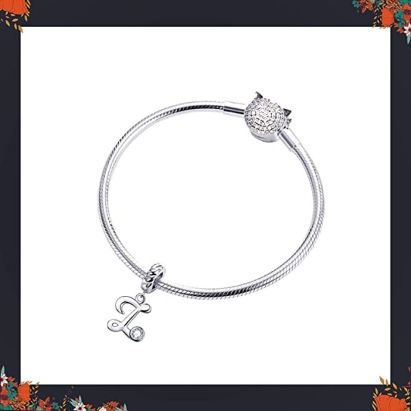 925 Sterling Sølv Alfabet Bokstav Charm Perler for Europeiske Charm Armbånd Halskjeder