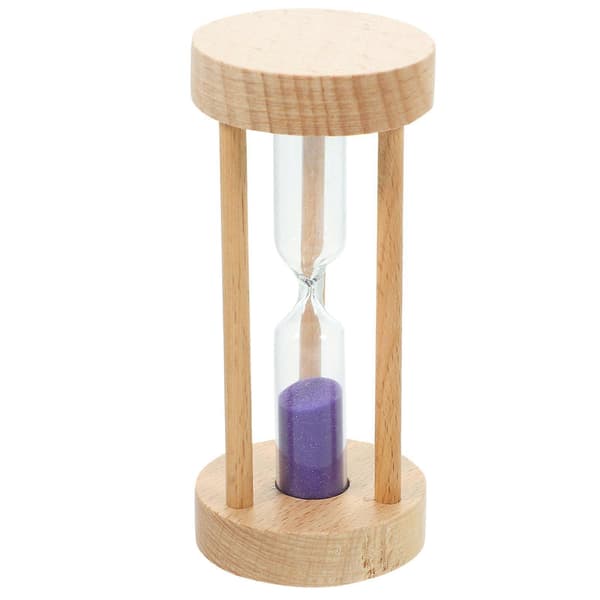 3 min træsandglas timeglas lilla sandtimer ur bordplade dekoration