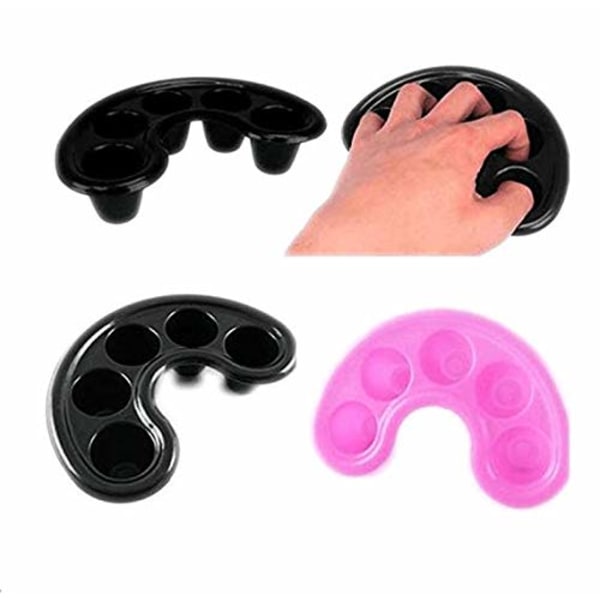 2PCS Nagelkonst Tips Blötläggningsskål Bricka Manikyr Blötläggning Brickor/Blötläggare Remover Verktyg, Fem Fingrar Mjuka Död Hud Blötläggning Verktyg.