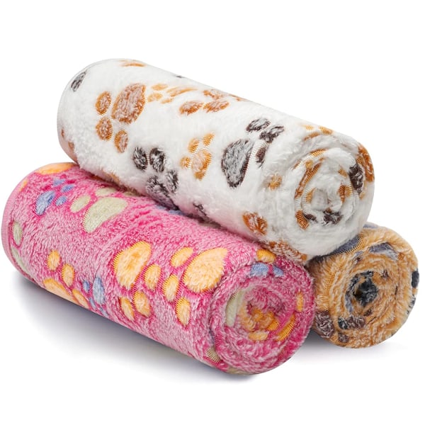 Lemmikkieläinten nukkumismatto lämmin peitto - Vaaleanpunainen tassunjälki + Beige tassunjälki + Ruskea tassunjälki - XL Koodi 104*76CM