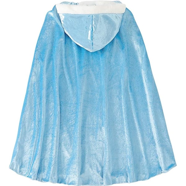 Girls Princess Elsa Umang Coat Halloween Party Cosplay Winter Velvet Hooded Long Costume